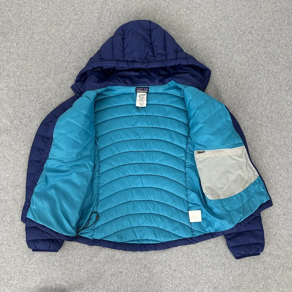 Patagonia Down Sweater Hoodie Jacket Womens Small Blue Hooded Quilted Puffer‎ - Picture 6 of 9